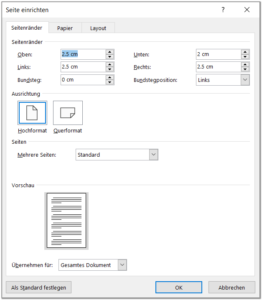 Seite einrichten - Das kleine Word-Tutorial